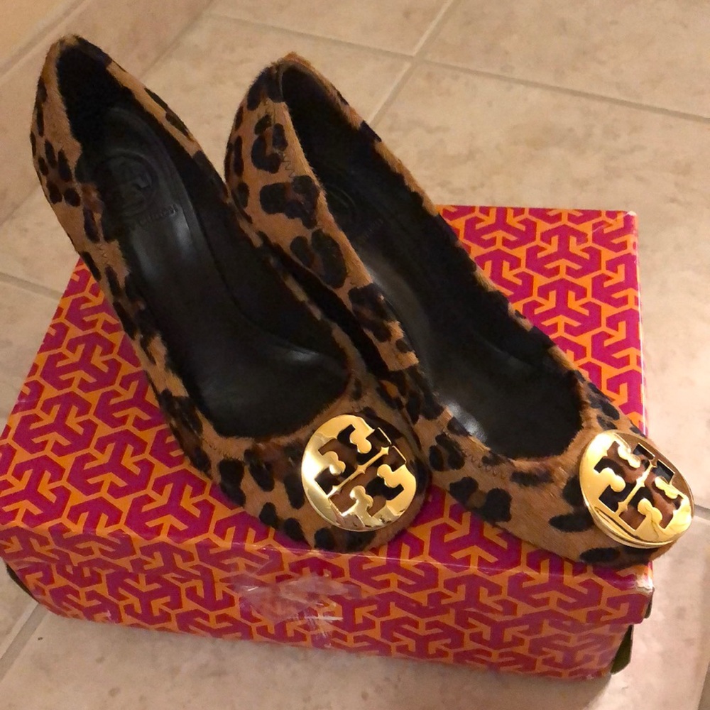 Tory Burch Leopard Wedges